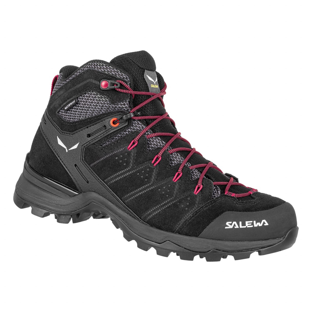 Zapatillas Trekking Mujer Chile - Salewa Alp Mate Mid Waterproof - Negras/Rosas - NLGX-75029